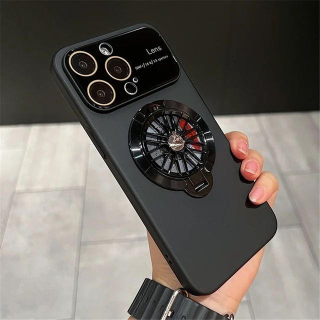 GYRO Wheel Rotating Case for iPhone 15  (Black)