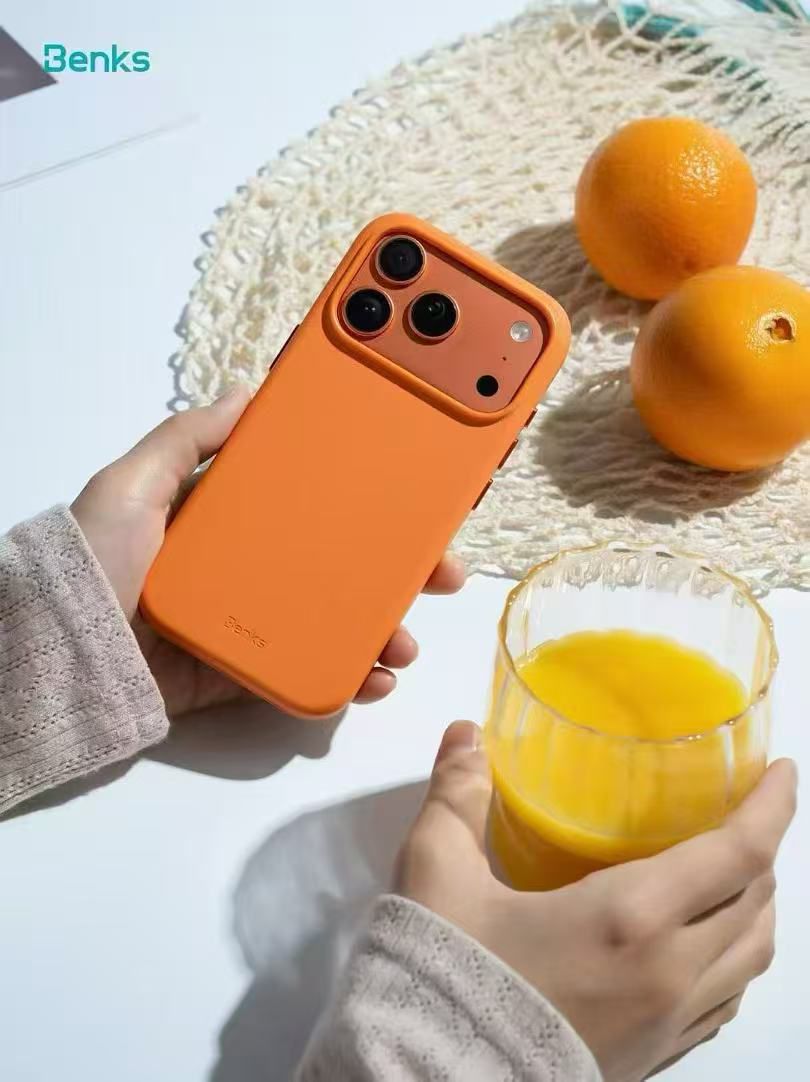 BENKS Vita Pro Series Genuine PU Leather Case for iPhone 17 Pro Max (ORANGE)