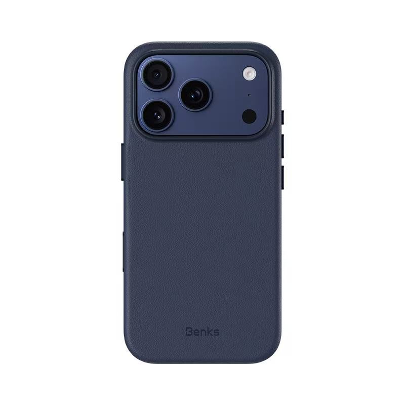 BENKS Vita Pro Series Genuine PU Leather Case for iPhone 17 Pro (BLUE)