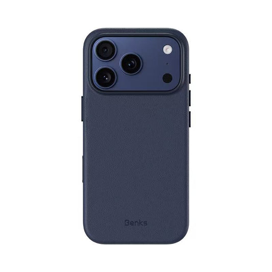 BENKS Vita Pro Series Genuine PU Leather Case for iPhone 17 Pro Max (BLUE)