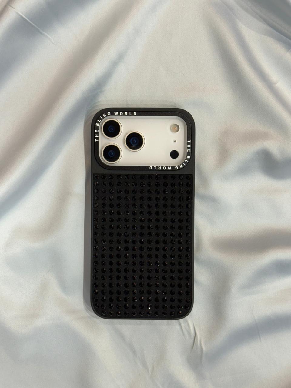 Bling World  Swarovski Rhinestones Glitter Case for iPhone 17 Pro (Black)