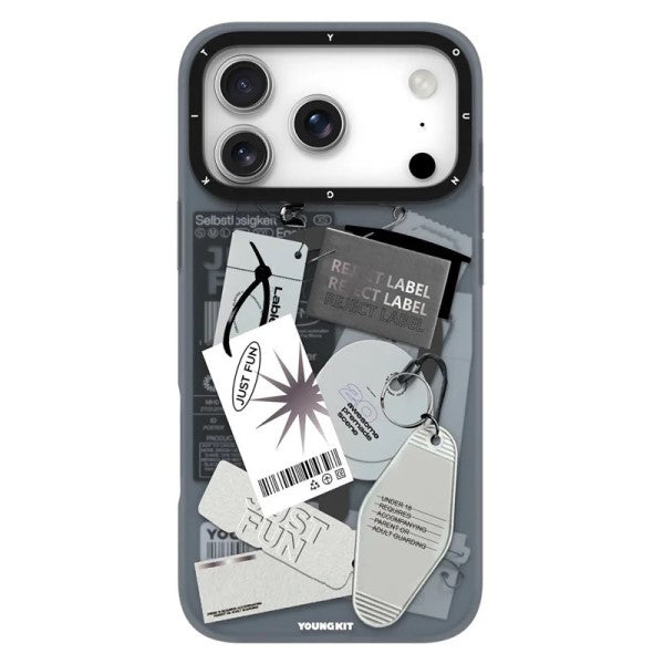 YOUNGKIT Matte Finish Different Dimensions Series Magsafe Case for iPhone 17 Pro (Grey)