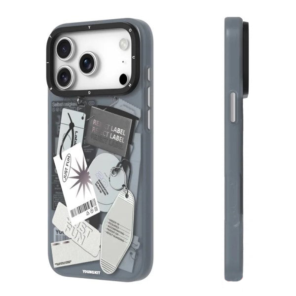 YOUNGKIT Matte Finish Different Dimensions Series Magsafe Case for iPhone 17 Pro (Grey)