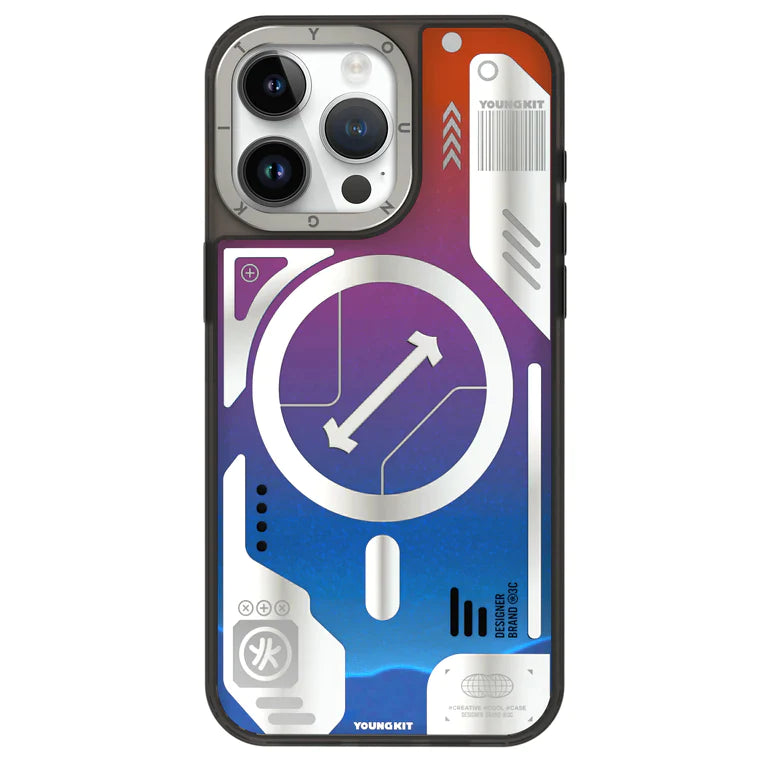 YOUNGKIT Galactic Luminous Quicksand Night Glow Case for iPhone 15 Pro (Blue)