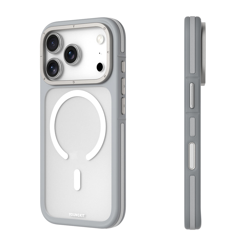 iPhone 17 Pro Max Case | YOUNGKIT Rocky Sand Series (GREY)
