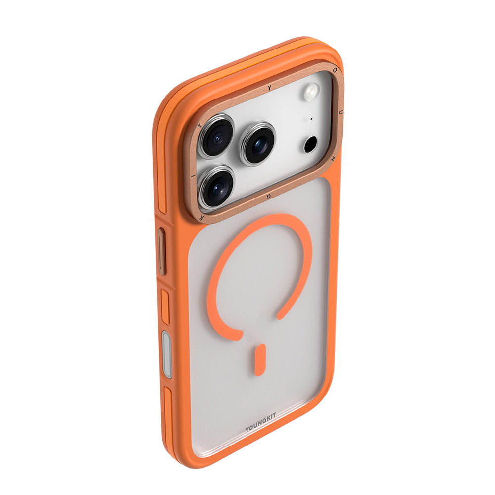 iPhone 17 Pro Max Case | YOUNGKIT Rocky Sand Series (ORANGE)