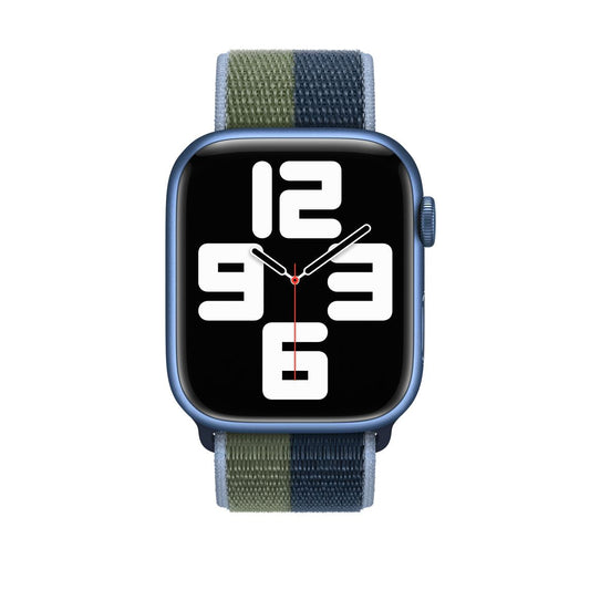 Blue/Moose Green Sports Loop for iWatch 42mm, 44mm, 45mm & 49mm Series 1 2 3 4 5 6 7 8 9 (Watch Not Included)