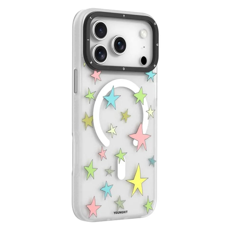 YOUNGKIT Matte Finish Stars Design Magsafe Case for iPhone 17 Pro