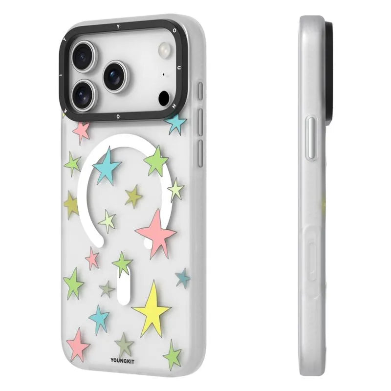 YOUNGKIT Matte Finish Stars Design Magsafe Case for iPhone 17 Pro