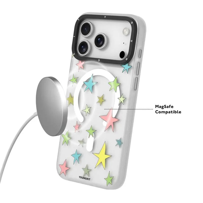 YOUNGKIT Matte Finish Stars Design Magsafe Case for iPhone 17 Pro