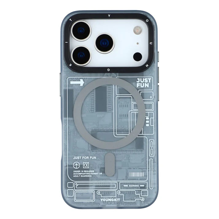 YOUNGKIT Technology Series Matte Finish Cover with Magsafe for iPhone 17 Pro Max - Grey