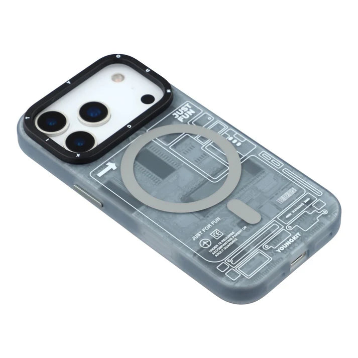 YOUNGKIT Technology Series Matte Finish Cover with Magsafe for iPhone 17 Pro Max - Grey