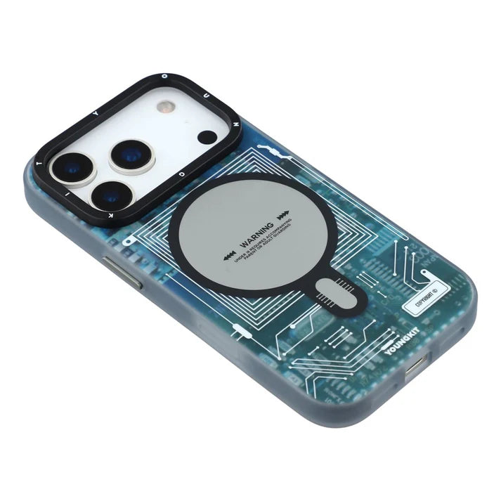YOUNGKIT Technology Series Matte Finish Cover with Magsafe for iPhone 17 Pro Max - Blue