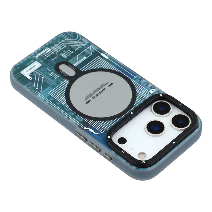 YOUNGKIT Technology Series Matte Finish Cover with Magsafe for iPhone 17 Pro Max - Blue