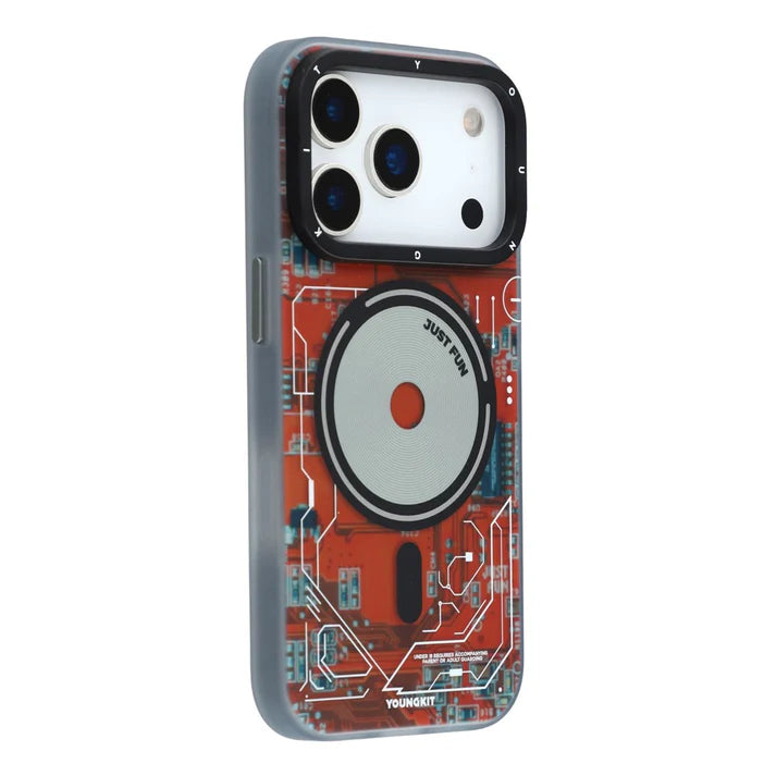 YOUNGKIT Technology Series Matte Finish Cover with Magsafe for iPhone 17 Pro Max - Lava Orange