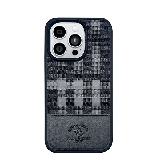 iPhone 14 Pro Max Magsafe Compatible  Polo Cyril Series Genuine Santa Barbara Leather Case (Black)