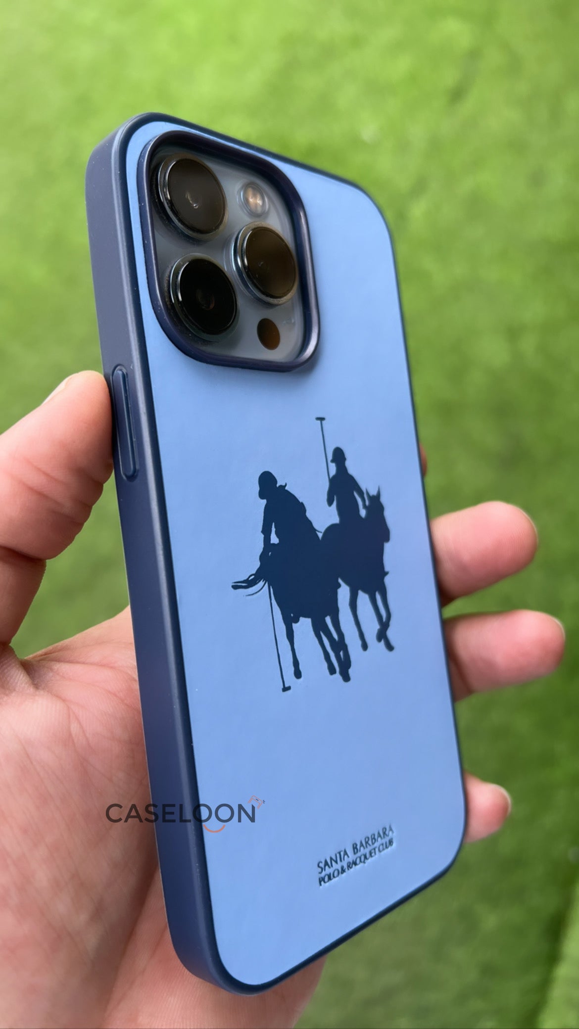 iPhone 13 Pro Max Umbra Series Genuine Santa Barbara Leather Case (SIERRA BLUE)