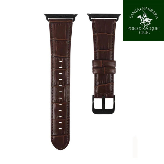 iWatch Genuine Santa Barbara Polo Leather Strap for 42/44/45 mm - Dark  Brown