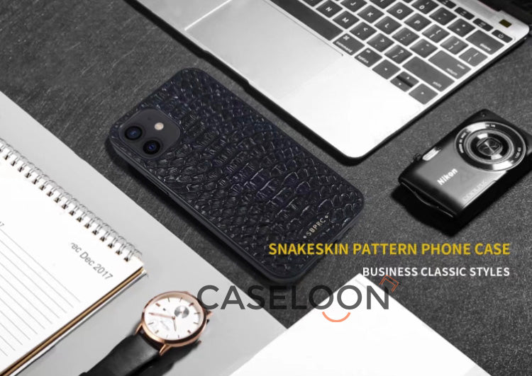 Polo Business Series Genuine Snake Leather 3 in 1 Set for iPhone 12/12 Pro