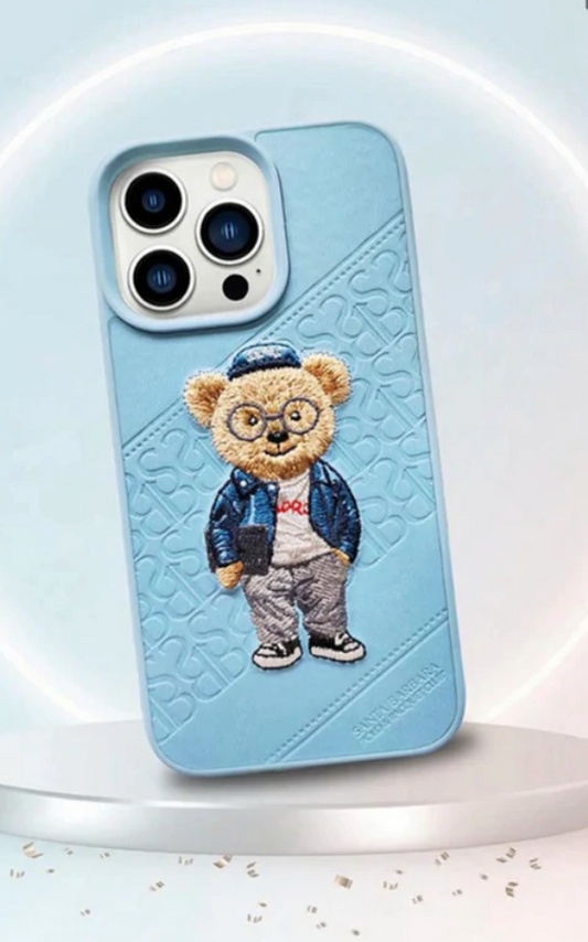 Santa Barbara Polo Bear Leather Case for iPhone 13 Pro(Sky Blue)