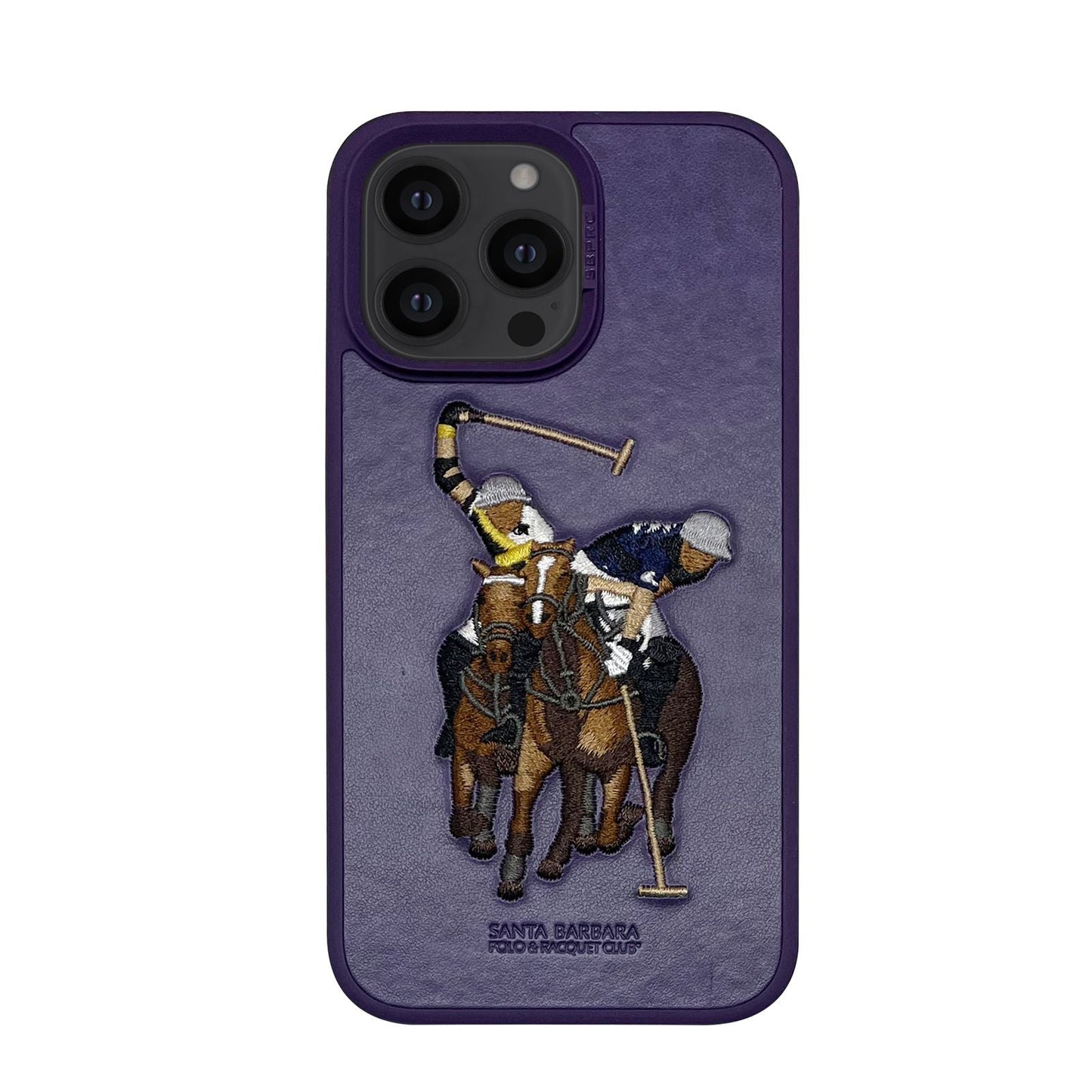 iPhone 14 Polo Jockey Genuine Santa Barbara Leather Case (Deep Purple)