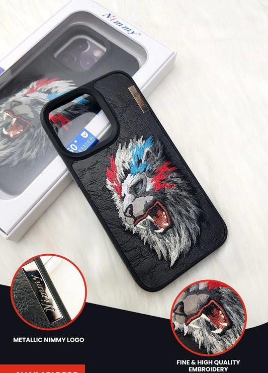 Nimmy Colourful Lion Magic Colour Leather Embroided Case for iPhone 14 Plus