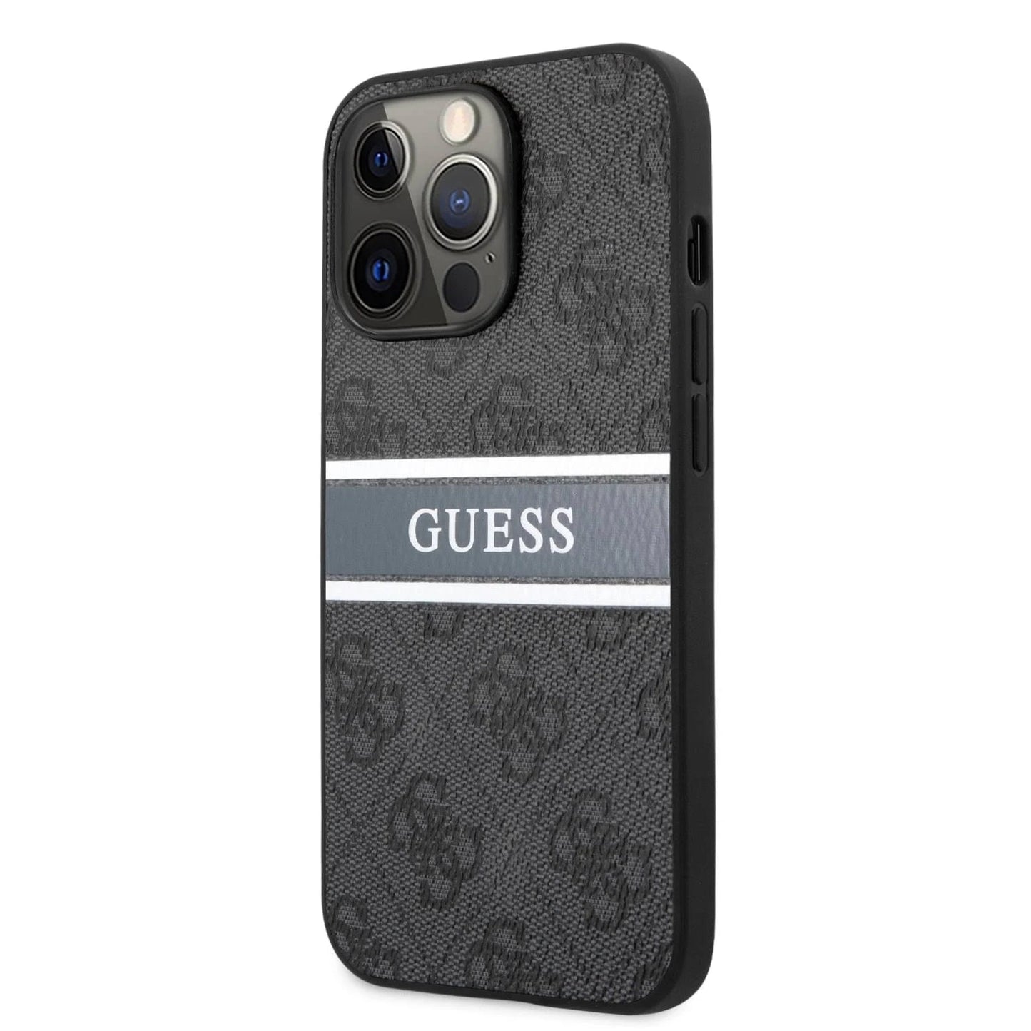 iPhone 13 Pro LEATHER CASE GUESS PRINTED ALL OVER DESIGN - GUESS - GREY/BLACK