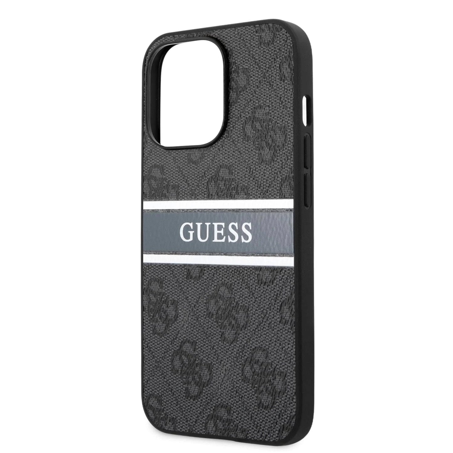 iPhone 13 LEATHER CASE GUESS PRINTED ALL OVER DESIGN - GUESS - GREY/BLACK